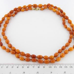 Antique German Baltic Amber Unique Butterscotch Beaded Necklace A0121 RRP£5950!!