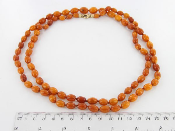 Antique German Baltic Amber Unique Butterscotch Beaded Necklace A0121 RRP£5950!!