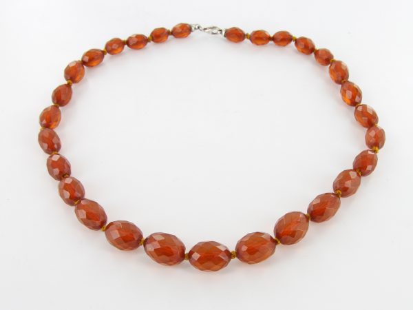 Antique German Red Honey Baltic Amber Unique Beaded Necklace A0122 RRP£1000!!