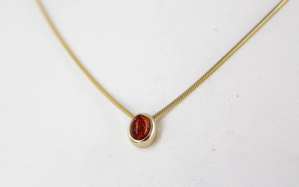 Italian Handmade Modern Elegant German Baltic Amber Pendant in 9ct solid Gold GP0170-RRP£125!!!