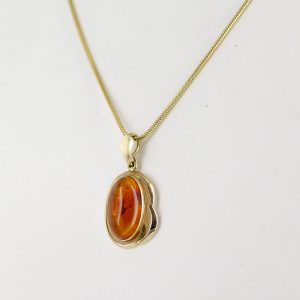 Italian Handmade Unique Elegant Modern German Baltic Amber Pendant in 9ct solid Gold -GP0169 RRP£225!!!!!!