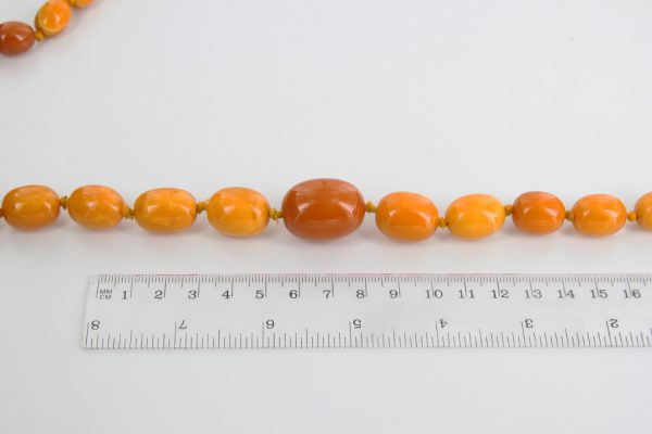 Antique German Baltic Amber Unique Butterscotch Beaded Necklace A0133 RRP£9950!!