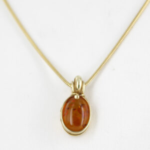 Italian Handmade Elegant Unique German Baltic Amber Pendant in 9ct solid Gold -GP0166 RRP£195!!!