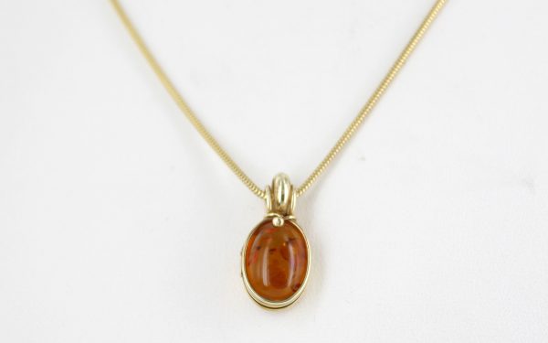 Italian Handmade Elegant Unique German Baltic Amber Pendant in 9ct solid Gold -GP0166 RRP£195!!!