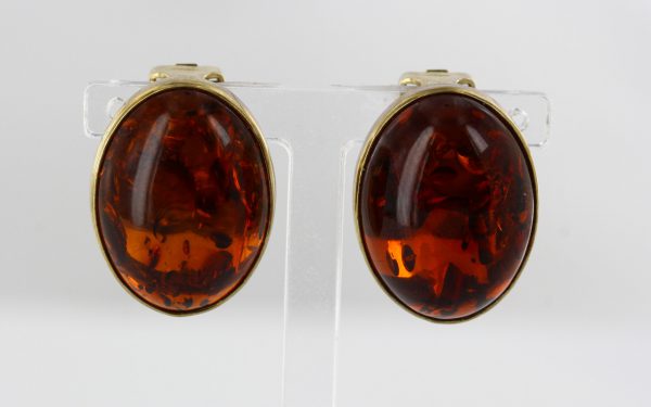 Italian Handmade German Baltic Amber in 9ct Gold Clip on Earrings GCL0002 RRP£595!!!