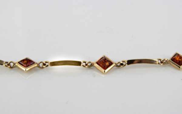 ITALIAN HANDMADE GERMAN BALTIC AMBER BRACELET IN 9CT solid GOLD GBR012-RRP£495!!!