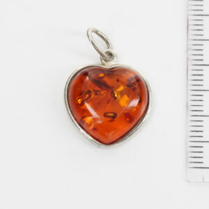 Heart Pendant Elegant Handmade Baltic Amber in 925 Silver PD091 – RRP£45!!!