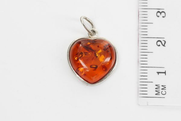 Heart Pendant Elegant Handmade Baltic Amber in 925 Silver PD091 – RRP£45!!!