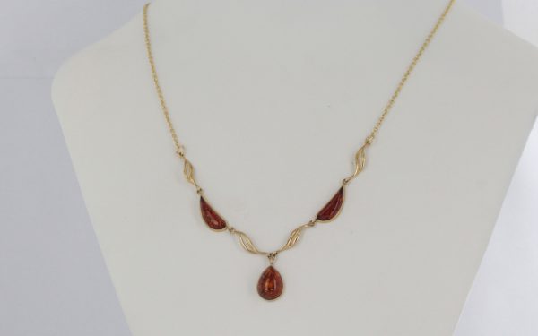 Italian Handmade German Baltic Amber Necklace in 9ct Gold- GN0019 RRP£625!!!