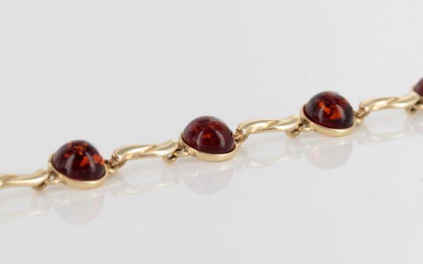 ITALIAN HANDMADE GERMAN BALTIC AMBER BRACELET IN 9CT solid GOLD GBR042-RRP£550!!!