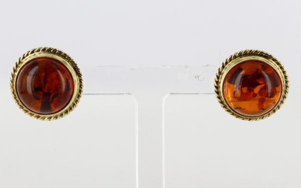 Italian Made Unique German Baltic Amber Studs in 9ct Gold GS0030 RRP£225!!!!