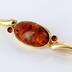 Italian Handmade Elegant German Baltic Amber Brooch in 18ct Gold GB0029 RRP£1000!!!