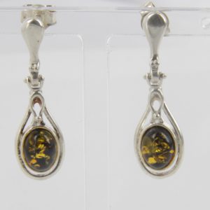 Italian Style German Handmade Baltic Amber 925 Silver Earrings E0072 RRP£40!!!