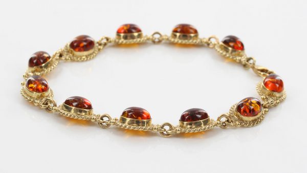 ITALIAN HANDMADE GERMAN BALTIC AMBER BRACELET IN 9CT solid GOLD GBR090-RRP£950!!!