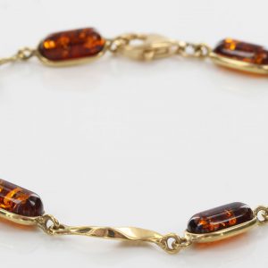 ITALIAN HANDMADE GERMAN BALTIC AMBER BRACELET IN 9CT solid GOLD GBR056-RRP£425!!!