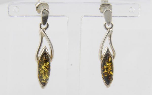 Italian Made Elegant German Baltic Amber 925 Silver Earrings E0101 RRP£30!!!