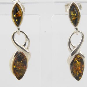 Italian Made Elegant German Baltic Amber 925 Silver Earrings E0102 RRP£35!!!