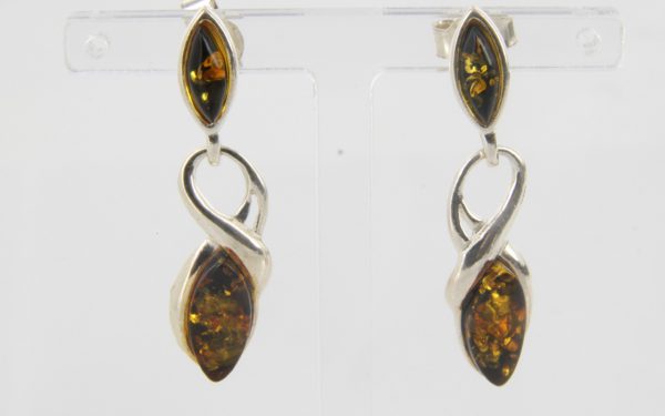 Italian Made Elegant German Baltic Amber 925 Silver Earrings E0102 RRP£35!!!