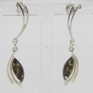 Italian Style Elegant German Baltic Amber 925 Silver Earrings E0097 RRP£25!!!