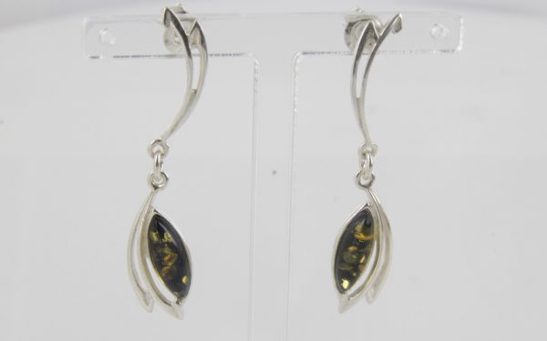 Italian Style Elegant German Baltic Amber 925 Silver Earrings E0097 RRP£25!!!