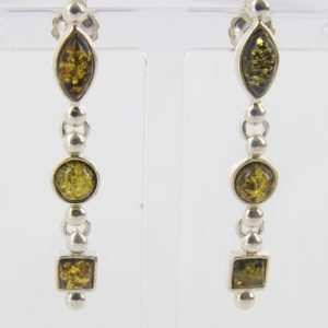 Italian Style Elegant German Baltic Amber 925 Silver Earrings E0099 RRP£40!!!