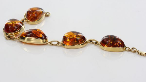 ITALIAN HANDMADE GERMAN BALTIC AMBER BRACELET IN 14CT solid GOLD GBR110-RRP£2500!!!