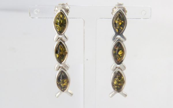 Italian Style Elegant German Baltic Amber 925 Silver Earrings E0123 RRP£60!!!