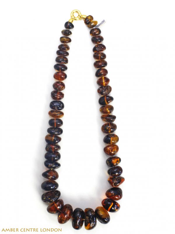 Dominican Blue Amber Natural Beaded Necklace First Grade Amber A0107 RRP£4950!!