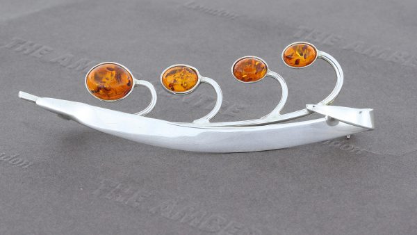 Amber Brooch German Baltic Amber 925 Silver Unique Handmade – BD0121 RRP£95!!!