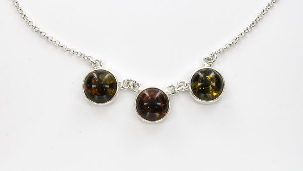 AMBER NECKLACE GREEN BALTIC Amber IN 925 STERLING SILVER N071 RRP£55!!!