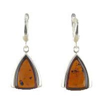 GERMAN BALTIC AMBER HANDMADE MODERN EARRINGS 925 SILVER E0030 RRP£75!!!