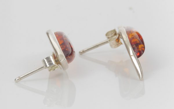 Elegant Italian Made Baltic Amber Handmade Stud Earrings 925 Silver ST0064 RRP£30!!!