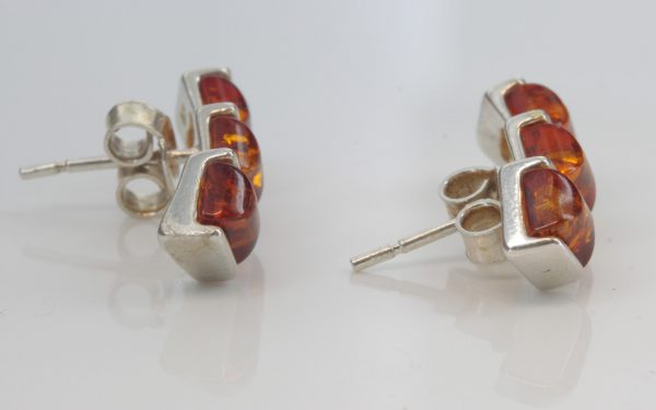 Elegant Handmade German Baltic Amber Stud Earrings 925 Silver ST0056 RRP£30!!!