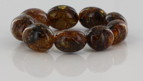 German Baltic Amber Healing Bracelet Gold /Green Genuine W063 RRP£375!!!