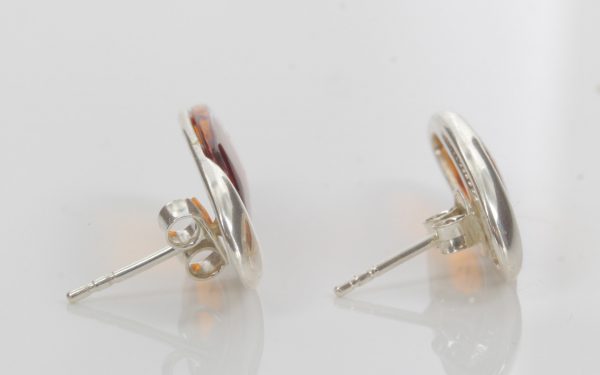 ITALIAN STYLE GERMAN BALTIC AMBER STUD EARRINGS 925 SILVER ST0060 RRP£40!!!