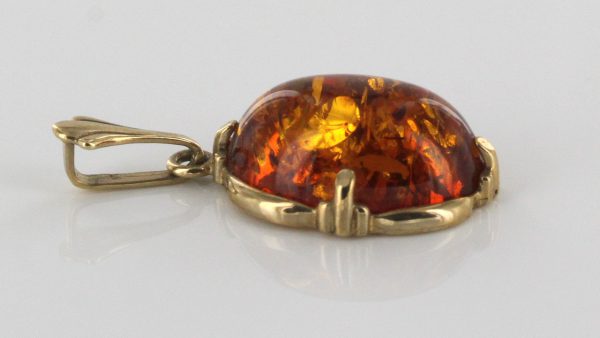 Italian Handmade Classic Elegant German Baltic Amber Pendant in 9ct solid Gold - GP0183 RRP£195!!