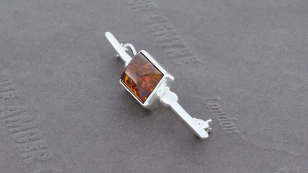 Amber Brooch German Baltic Amber 925 silver unique handmade - BD0113 RRP£40!!!