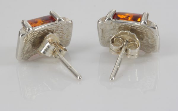 Modern German Baltic Amber Handmade Stud Earrings 925 Silver Stud ST0029 RRP£20!!!