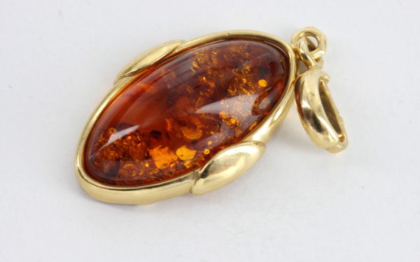 Italian Hand Made German Baltic Amber Pendant in 18ct solid Gold GP0994 RRP£525!!!