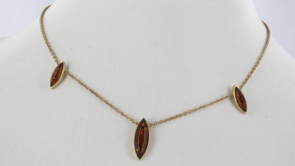 Italian Handmade German Baltic Amber Necklace in 9ct Gold- GN0047 RRP£475!!!