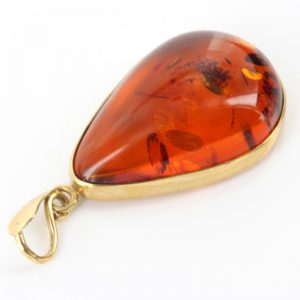 Italian Made Baltic German Amber Pendant in 18ct Solid Gold GP0995 RRP£625!!!