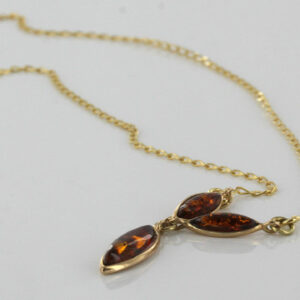 Italian Handmade German Baltic Amber Necklace in 9ct solid Gold- GN0046 RRP£325!!!