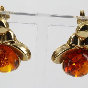 Italian Hand Made Unique German Baltic Amber in 14ct Gold Earrings GE0406 RRP£1000!!!