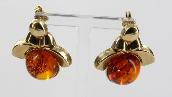 Italian Hand Made Unique German Baltic Amber in 14ct Gold Earrings GE0406 RRP£1000!!!