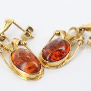 Italian Made Genuine Baltic Amber 18ct Gold Earrings GE0143 RRP£950!!!