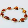 ITALIAN MADE UNIQUE GERMAN BALTIC AMBER BRACELET IN 18CT solid GOLD -GBR101 RRP£2450!!!