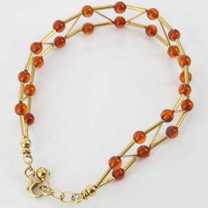 ITALIAN MADE UNIQUE GERMAN BALTIC AMBER BRACELET IN 18CT solid GOLD -GBR102 RRP£1450!!!