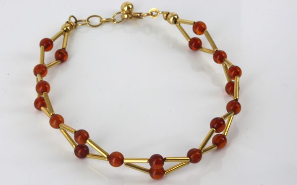 ITALIAN MADE UNIQUE GERMAN BALTIC AMBER BRACELET IN 18CT solid GOLD -GBR103 RRP£1000!!!