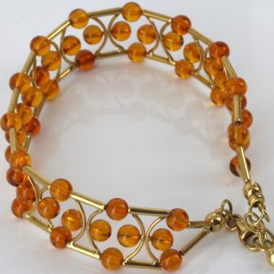 IITALIAN HANDMADE UNIQUE GERMAN BALTIC AMBER BRACELET IN 18CT solid GOLD -GBR104 RRP£1950!!