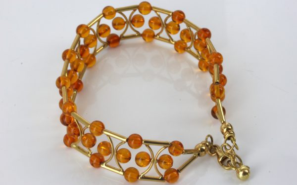 IITALIAN HANDMADE UNIQUE GERMAN BALTIC AMBER BRACELET IN 18CT solid GOLD -GBR104 RRP£1950!!